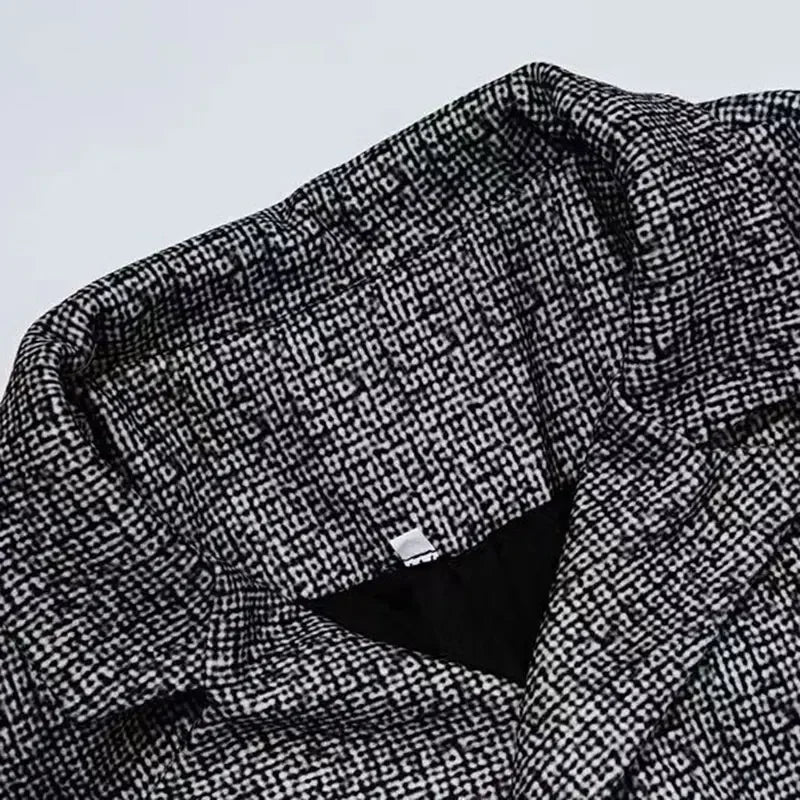 Veste de costume croisée élégante en laine pour homme, idéale pour l’automne
