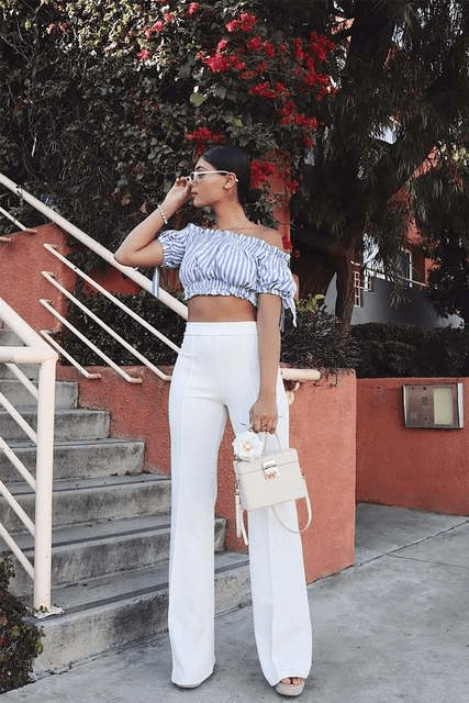 Pantalon évasé à taille haute élégante pour toutes les occasions pour des tenues stylées.