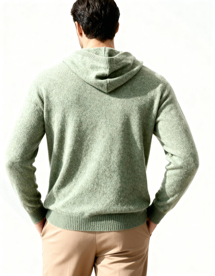 Pull à capuche pour homme en cachemire, sweat élégant d’automne