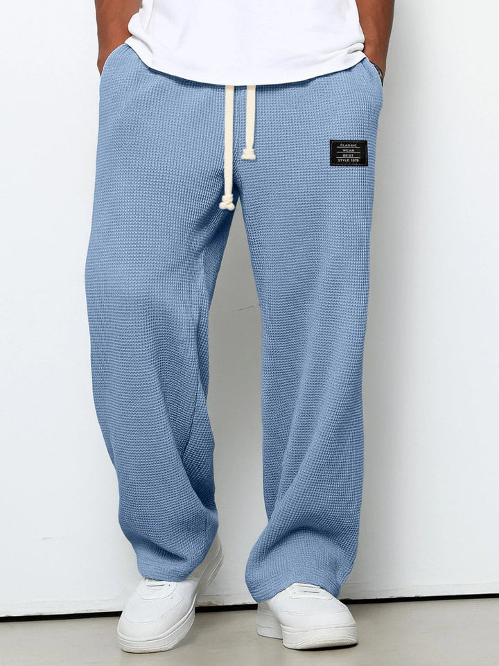 Pantalon homme en tissu, coupe ample à jambes larges, en coton, pour l’automne