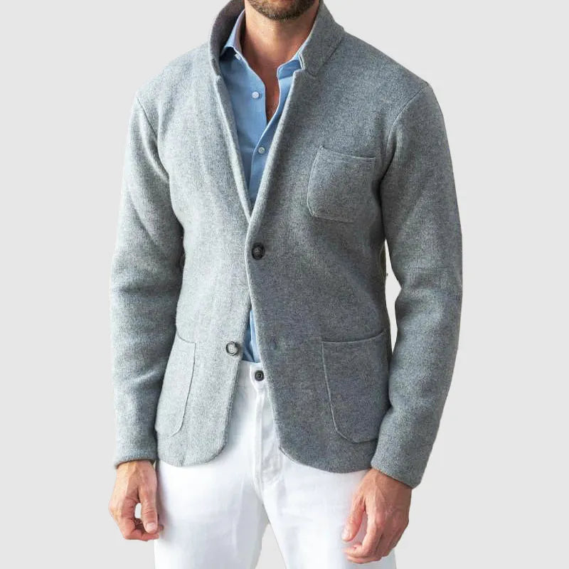 Veste de costume homme ajustée en laine, élégante, automnale, à boutonnage simple