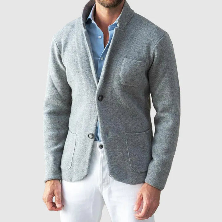 Veste de costume homme ajustée en laine, élégante, automnale, à boutonnage simple