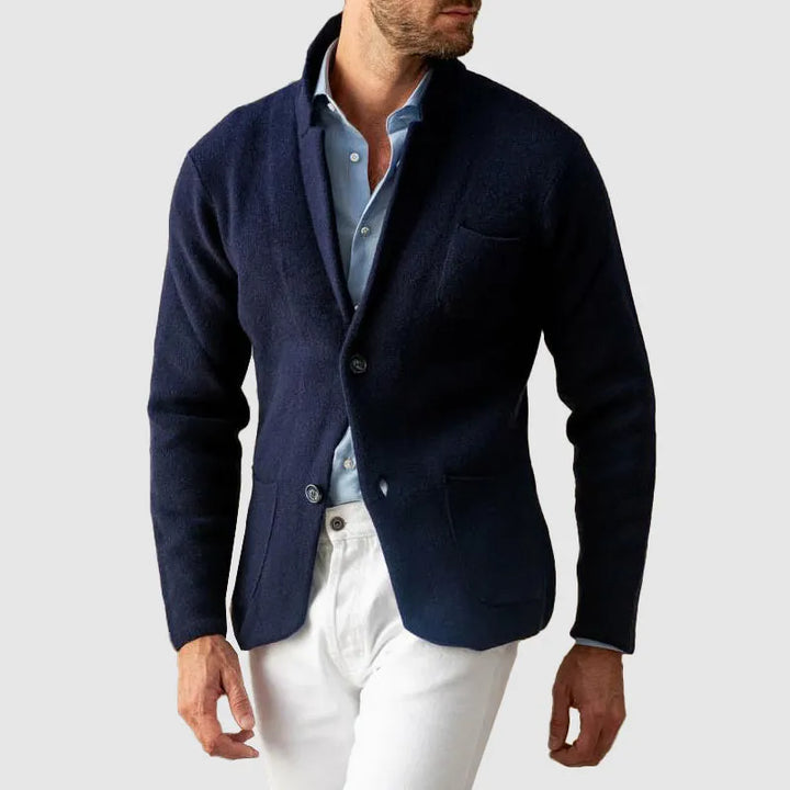 Veste de costume homme ajustée en laine, élégante, automnale, à boutonnage simple
