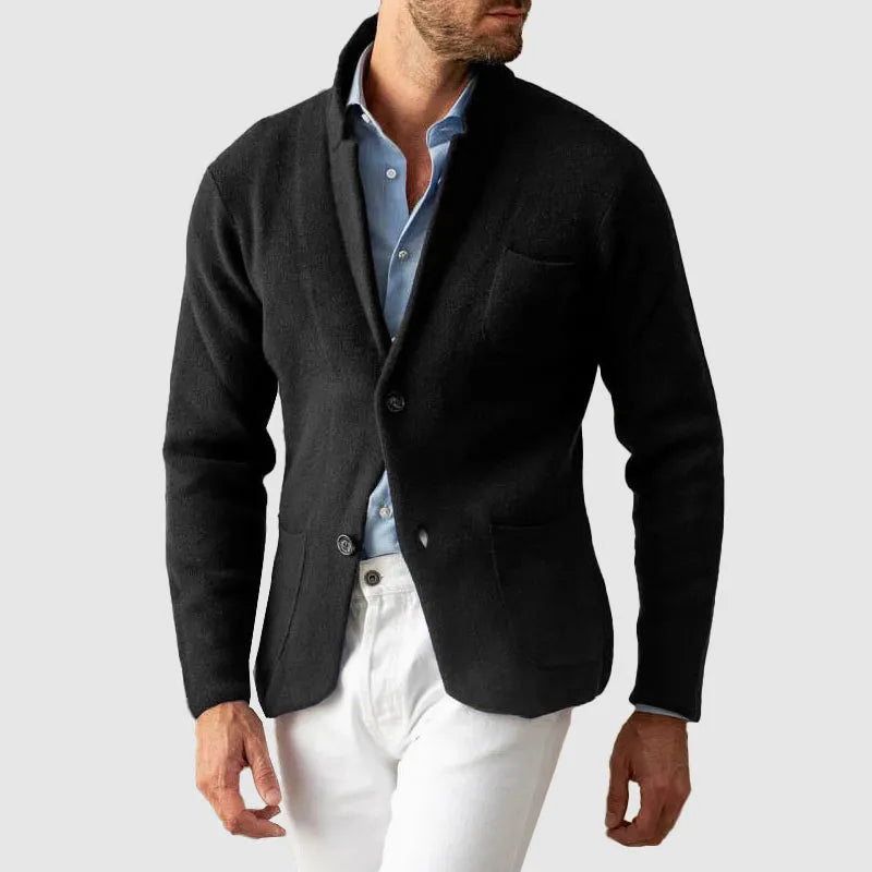 Veste de costume homme ajustée en laine, élégante, automnale, à boutonnage simple