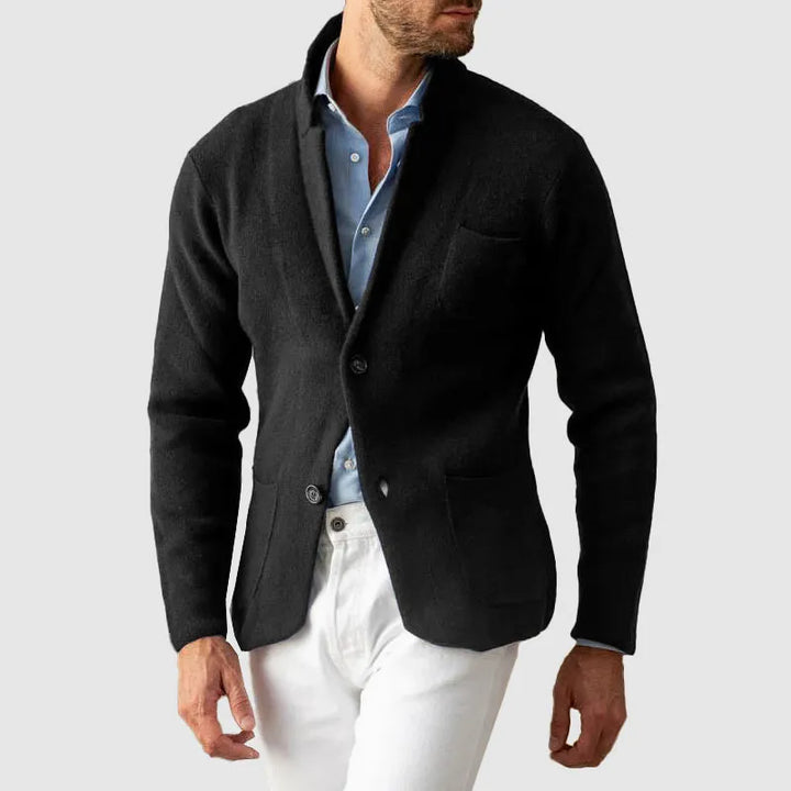 Veste de costume homme ajustée en laine, élégante, automnale, à boutonnage simple