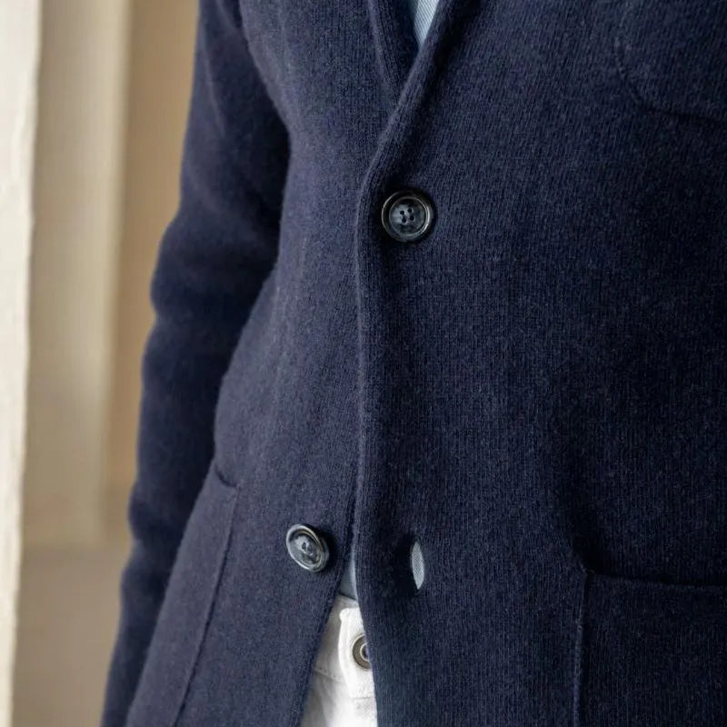 Veste de costume homme ajustée en laine, élégante, automnale, à boutonnage simple