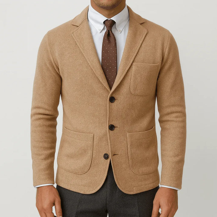 Veste blazer homme cintrée en laine, à un bouton, élégante pour l’automne