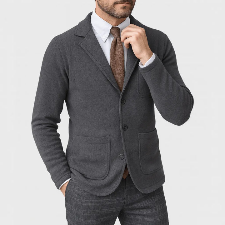 Veste blazer homme cintrée en laine, à un bouton, élégante pour l’automne
