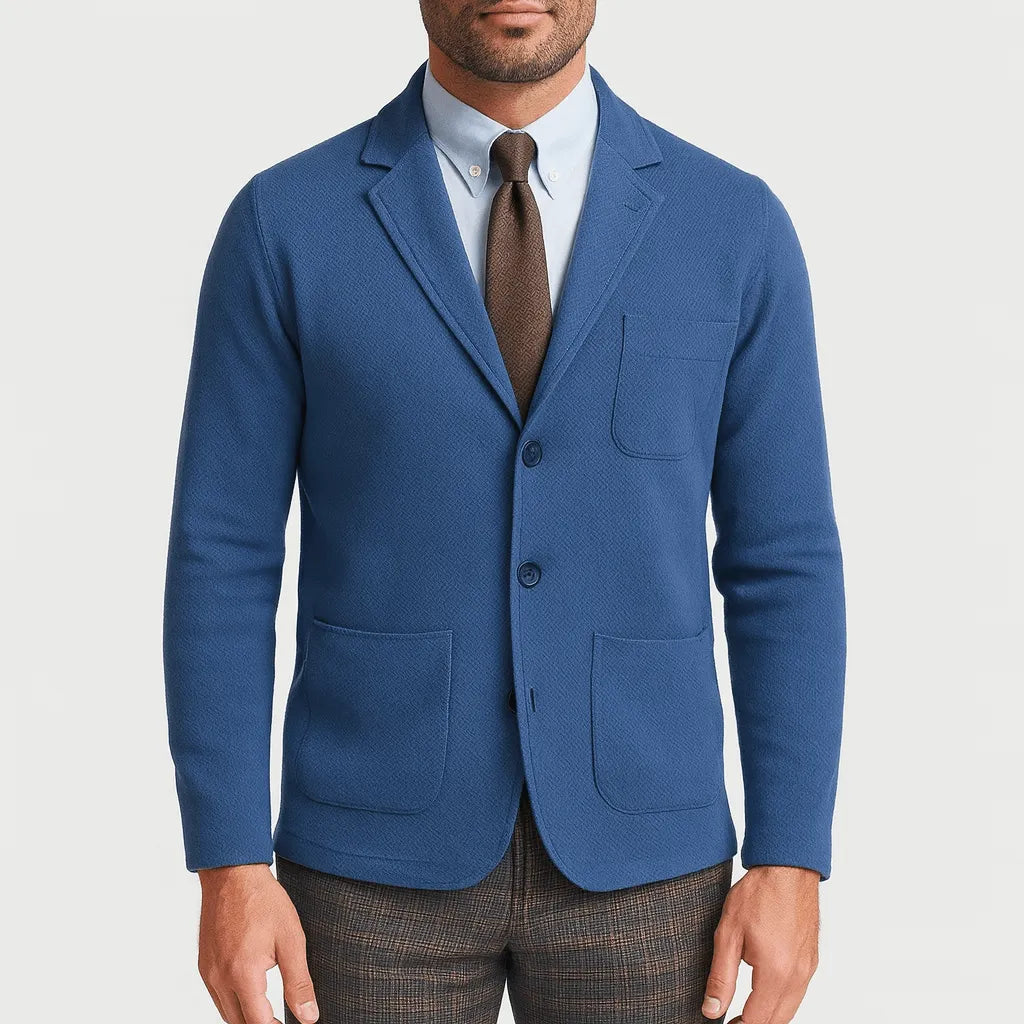 Veste blazer homme cintrée en laine, à un bouton, élégante pour l’automne