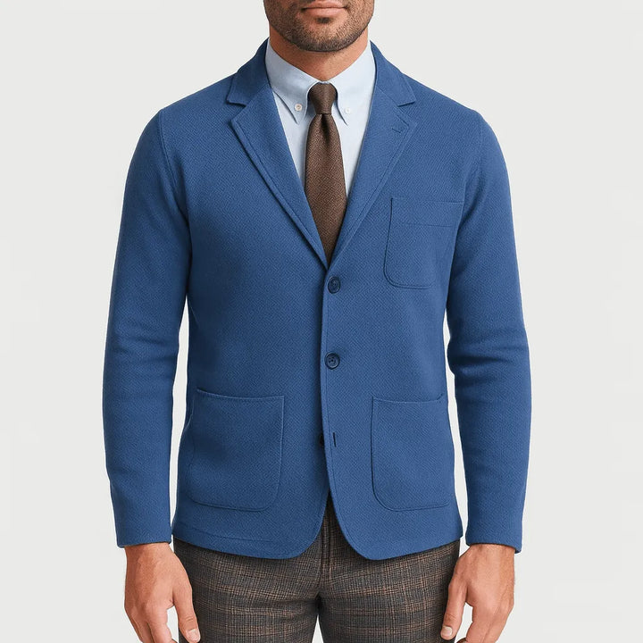Veste blazer homme cintrée en laine, à un bouton, élégante pour l’automne