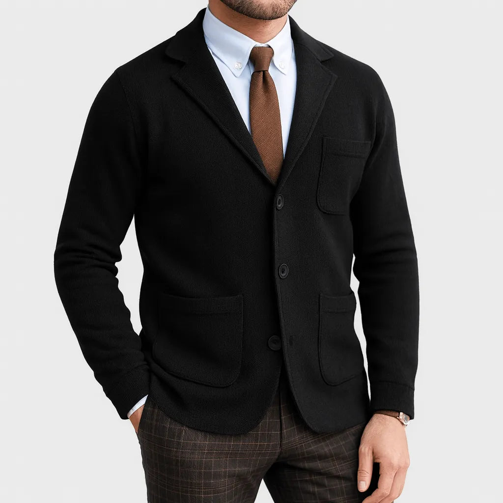 Veste blazer homme cintrée en laine, à un bouton, élégante pour l’automne