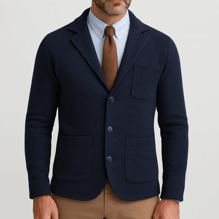 Veste blazer homme cintrée en laine, à un bouton, élégante pour l’automne