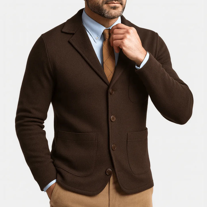 Veste blazer homme cintrée en laine, à un bouton, élégante pour l’automne