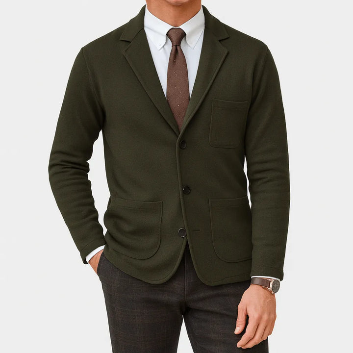 Veste blazer homme cintrée en laine, à un bouton, élégante pour l’automne