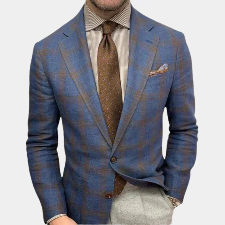Veste de costume légère pour homme en laine à carreaux, idéale pour l’automne