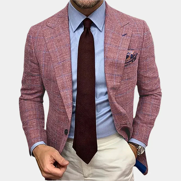 Veste de costume légère pour homme en laine à carreaux, idéale pour l’automne