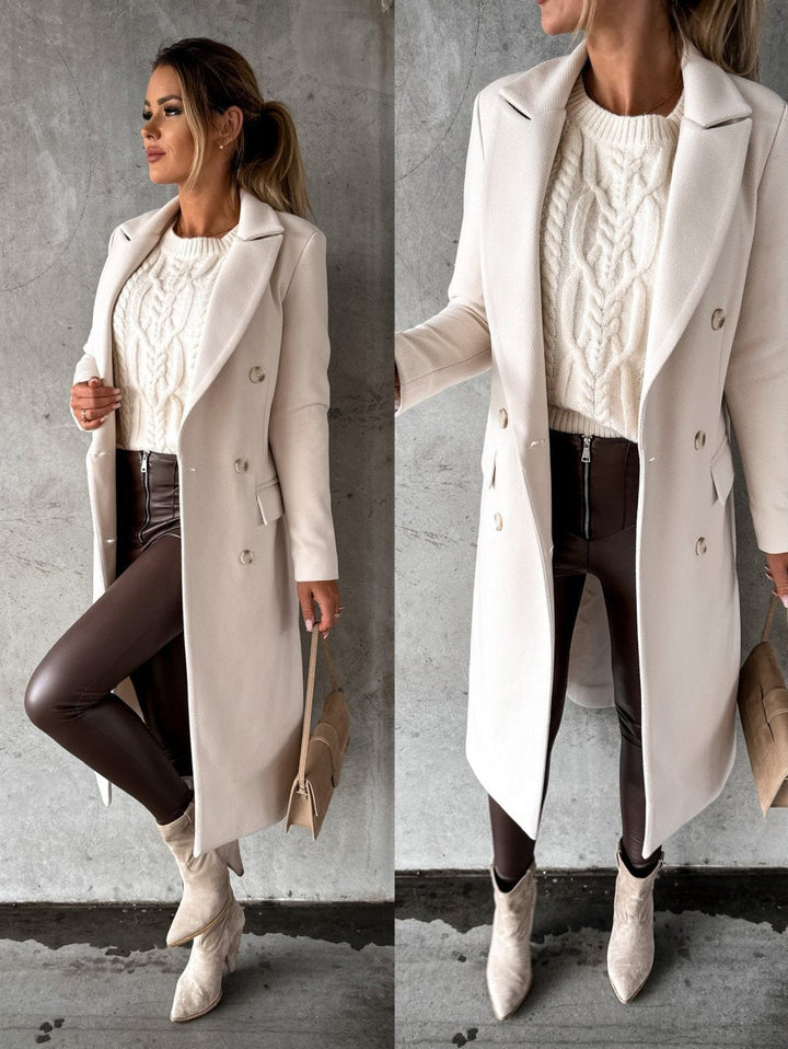 Manteau long femme élégant et chaud pour la fin de l’été et l’automne