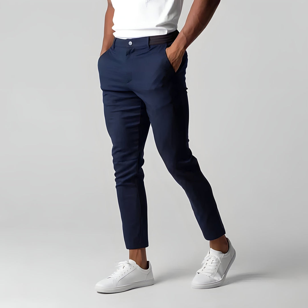 Men's slim-fit stretch cotton chino trousers for autumn