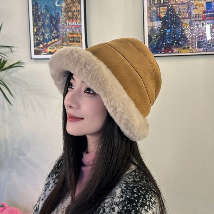 Bonnet femme en fausse fourrure chaud et élégant pour l’automne et l’hiver