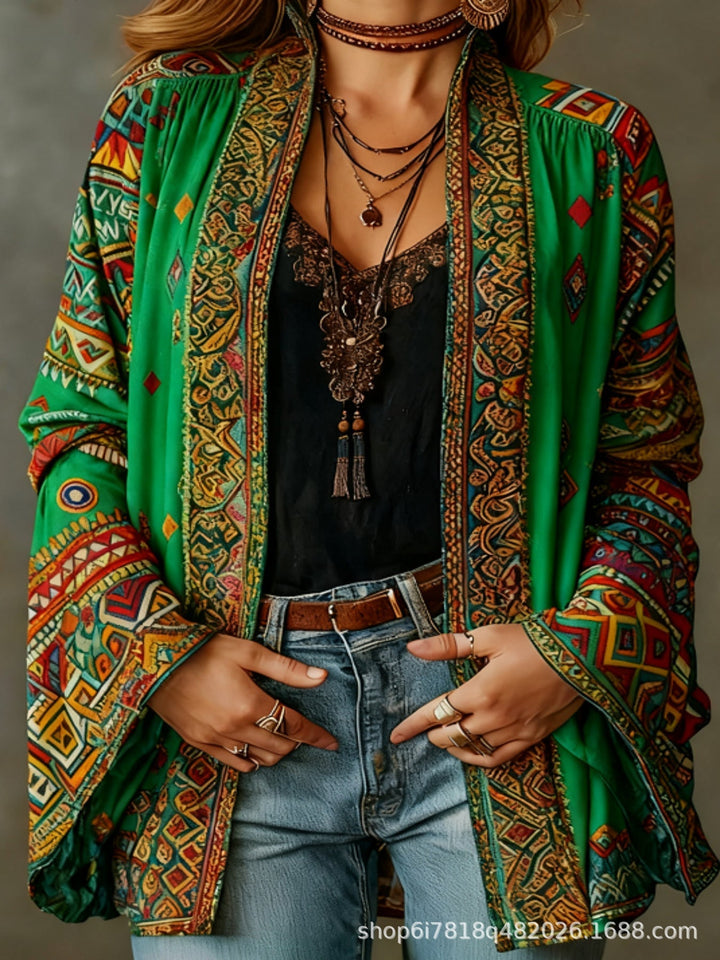 Bohemian velvet vest for women this fall, an elegant blazer for cold days