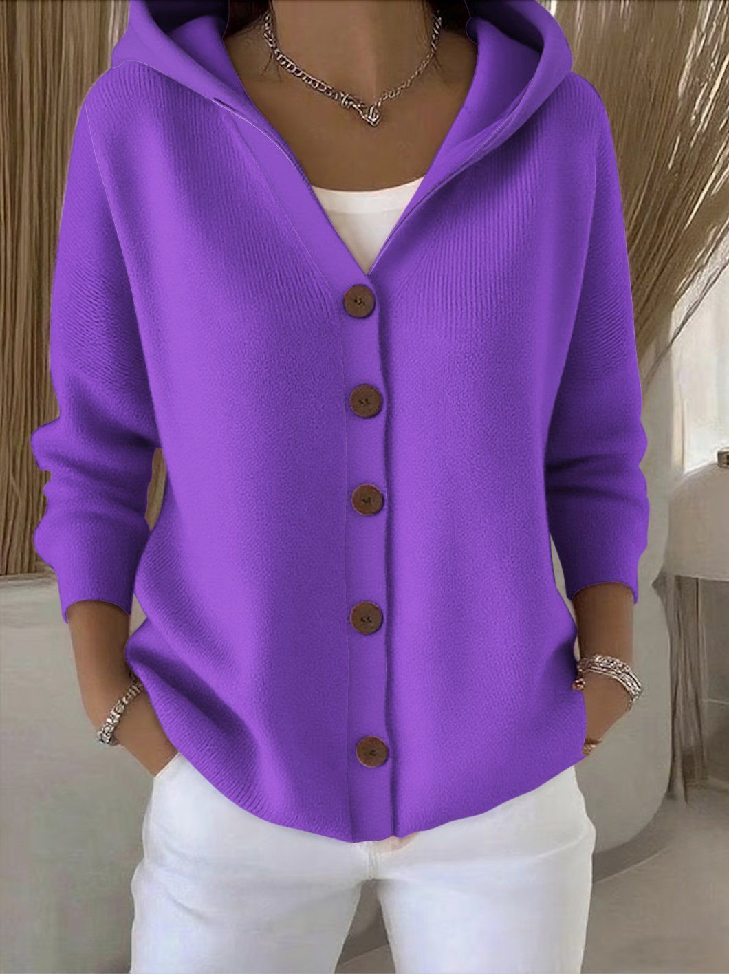 Pull femme en maille à col classique pour l'automne, pour des tenues quotidiennes