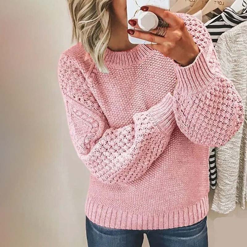 Pull femme en maille pour l'automne, coupe classique pour des tenues quotidiennes