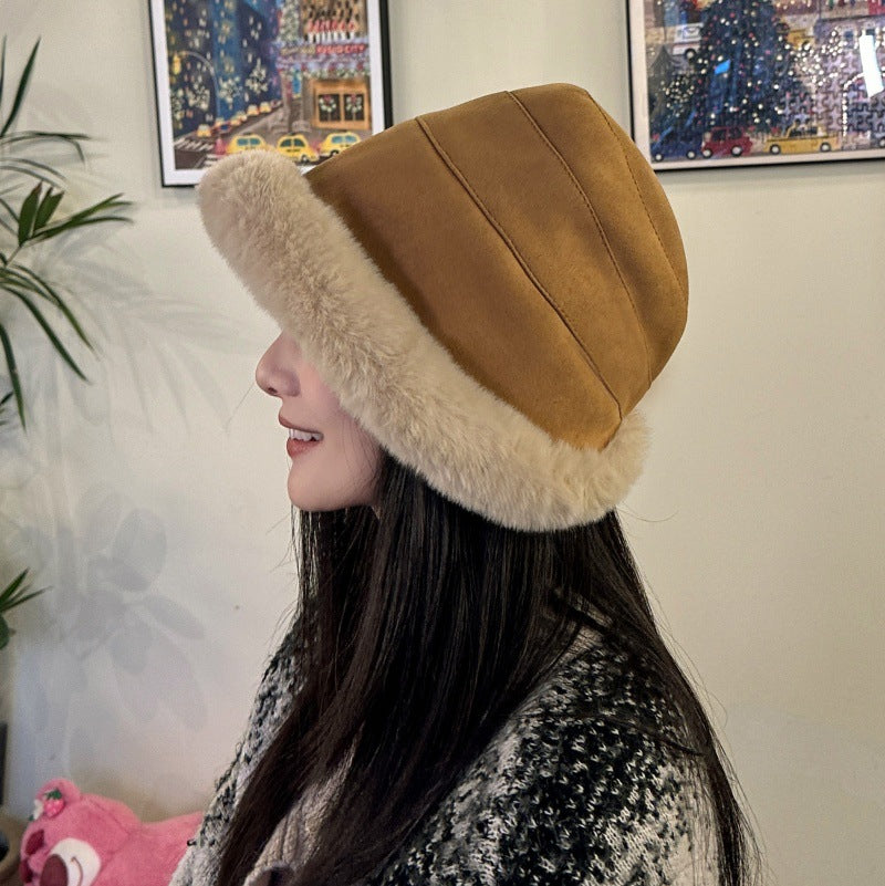 Bonnet femme en fausse fourrure chaud et élégant pour l’automne et l’hiver