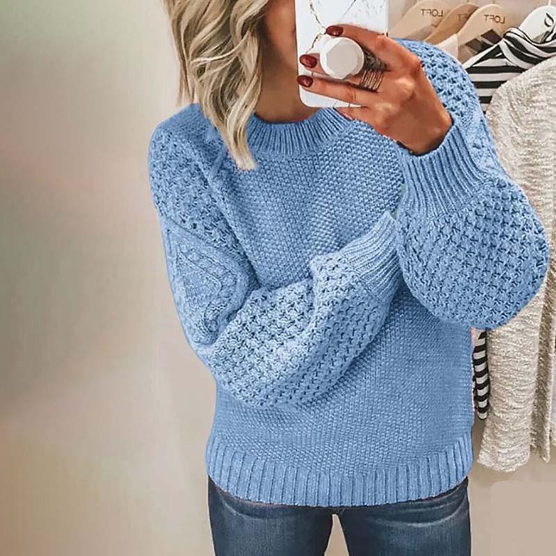 Pull femme en maille pour l'automne, coupe classique pour des tenues quotidiennes