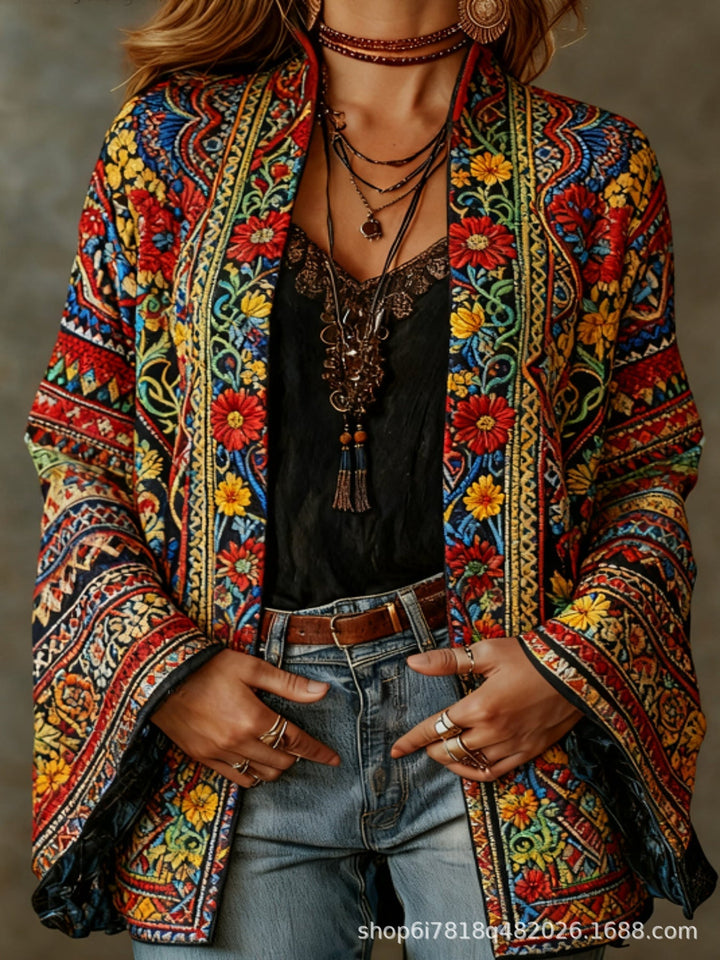Bohemian velvet vest for women this fall, an elegant blazer for cold days