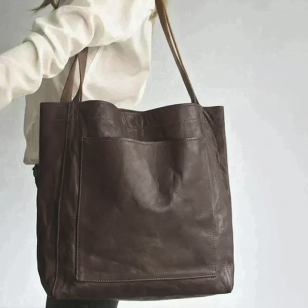 Sac cabas en cuir pour femme, sac à bandoulière d’automne