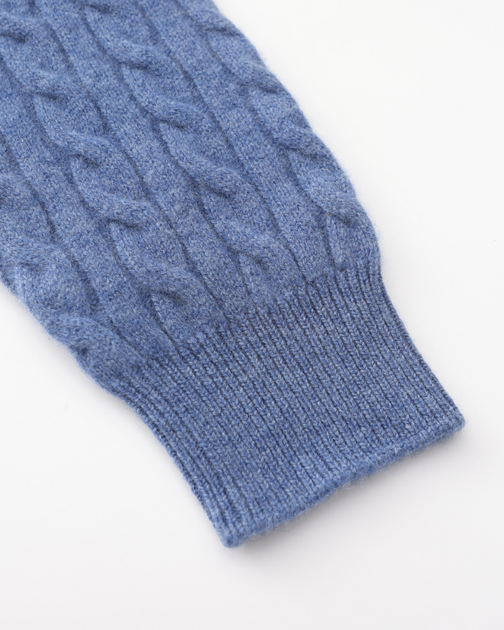 Pull homme en cachemire à col zippé, maille torsadée, pour l’automne