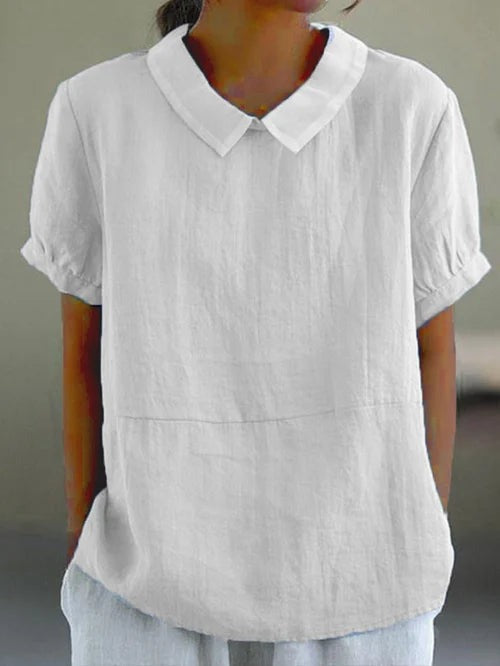 Blouse Élégante Celandine pour Femmes à Manches Courtes et Col Rond pour un Look Chic et Confortable