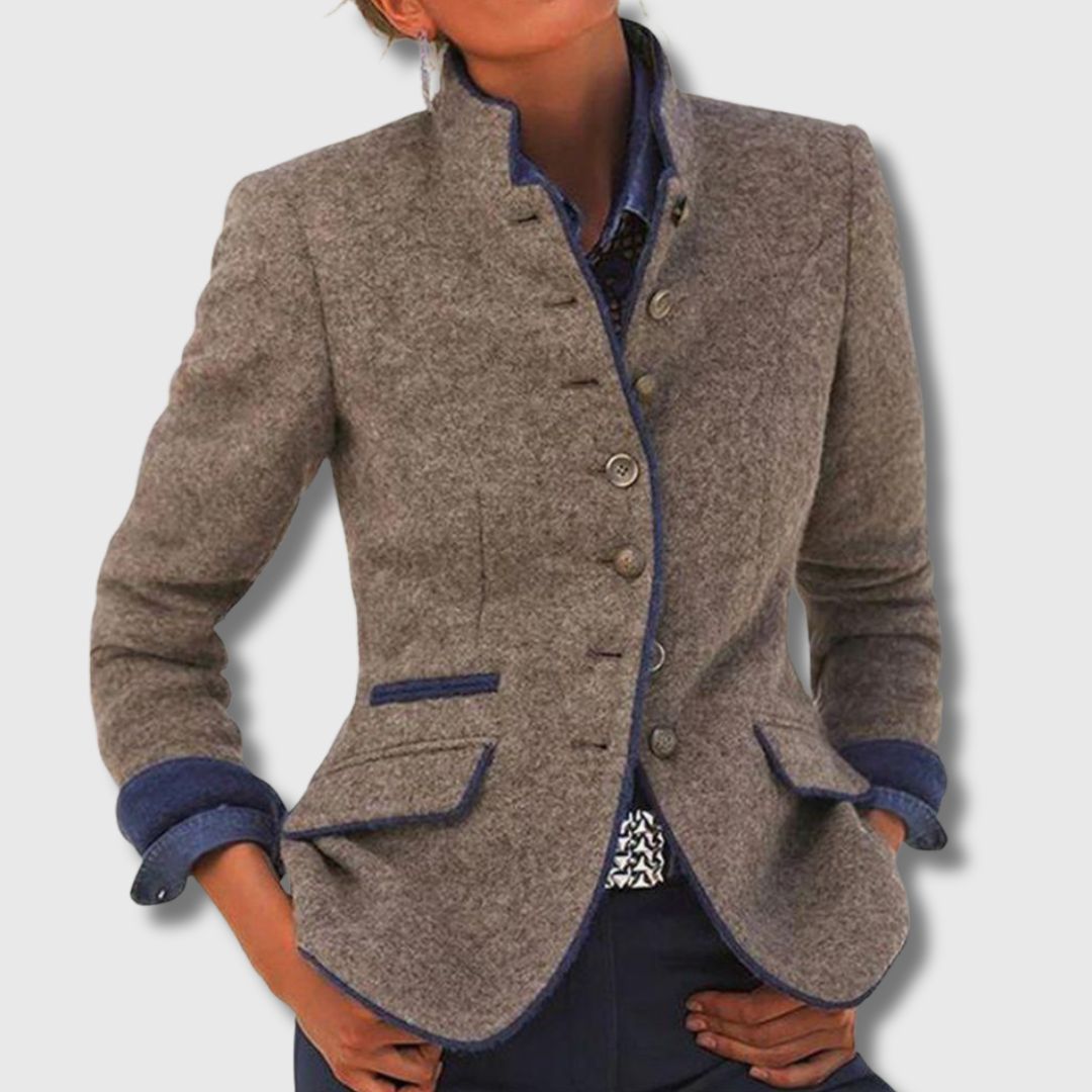 Blazer femme en laine, cintré et élégant, pour l’automne