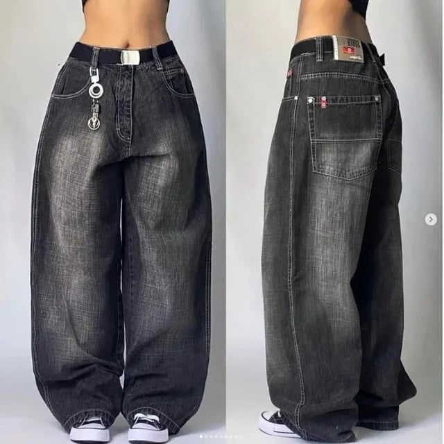 Jeans cargo vintage surdimensionné avec poches pratiques - Jeans unisexe confortables