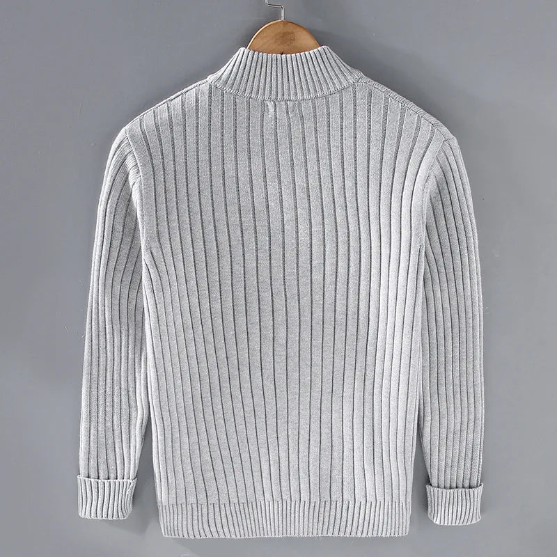 Pierre™ - Shetland wool cardigan for men with zipper