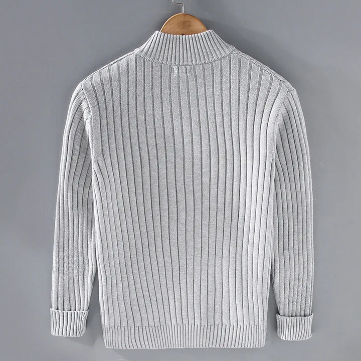 Pierre™ - Shetland wool cardigan for men with zipper
