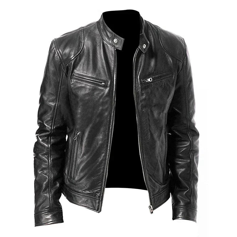 Women's motorcycle jacket for autumn, zip-up mid-season jacket for everyday looks