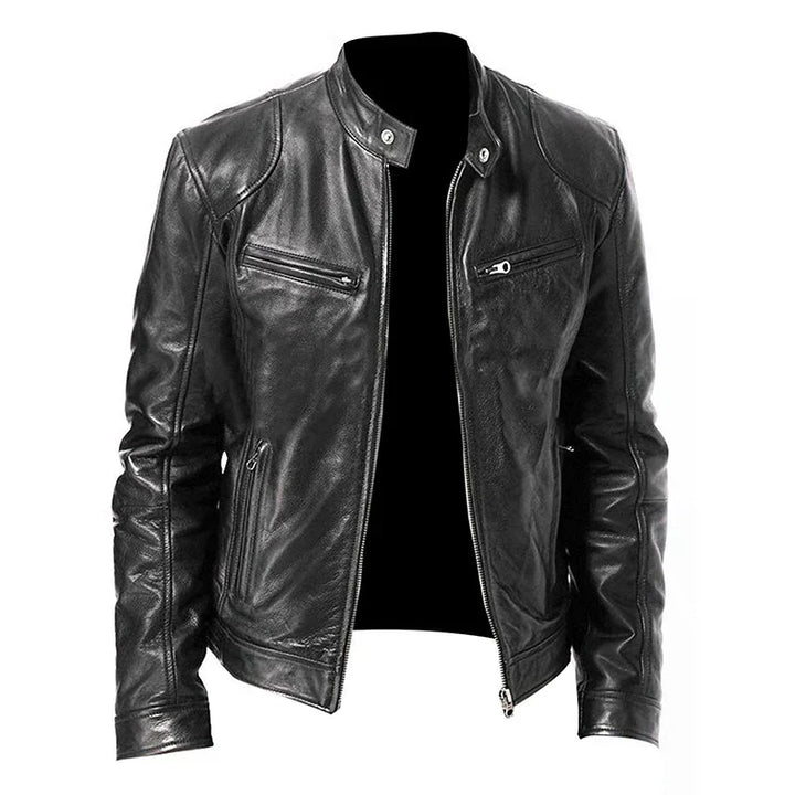 Women's motorcycle jacket for autumn, zip-up mid-season jacket for everyday looks