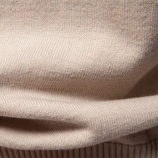 Pull en laine pour homme à col rond côtelé, style décontracté d’automne