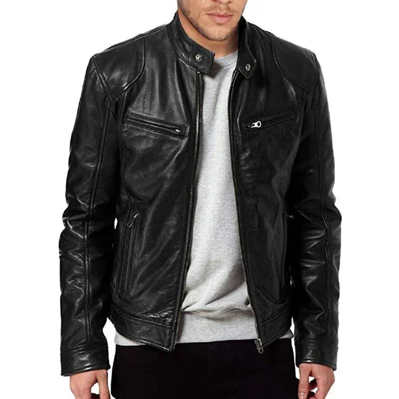 Women's motorcycle jacket for autumn, zip-up mid-season jacket for everyday looks