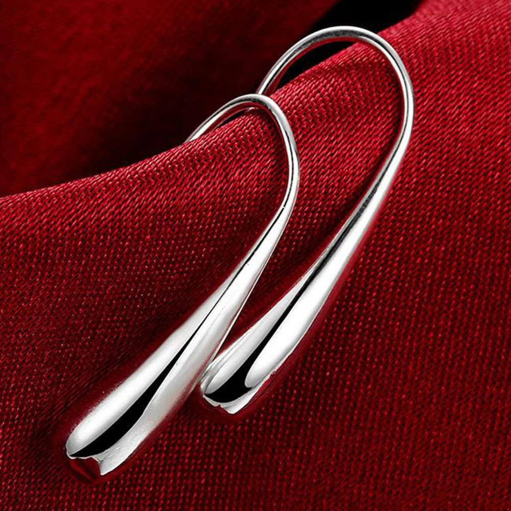 925 silver drop-shaped hoop earrings with an autumnal design