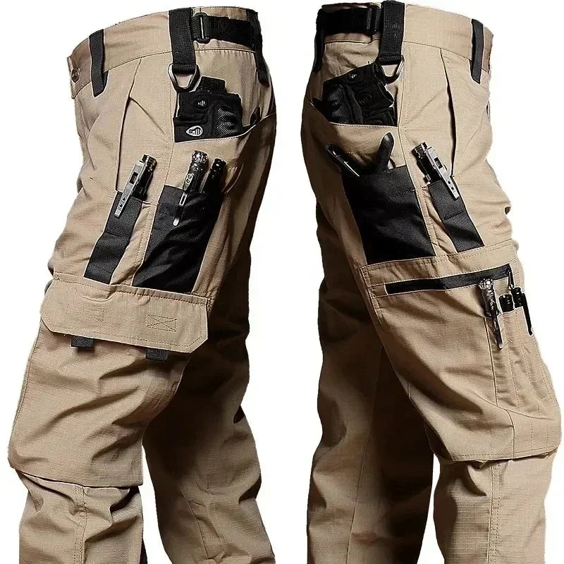 Pantalon cargo homme tactique déperlant et résistant, pantalon outdoor pour l'automne