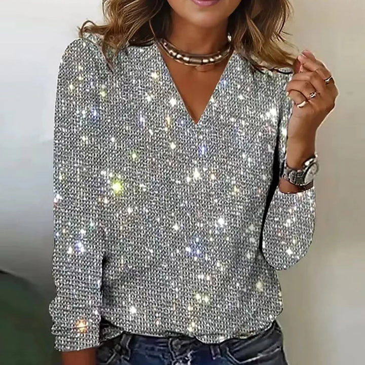 Rowena - Top élégante pour femme avec un effet scintillant envoûtant pour un look éblouissant.