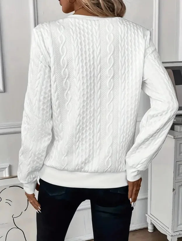 Women's textured zip-up sweatshirt for autumn and everyday outfits