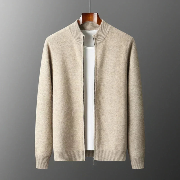 Men’s zip-up cashmere vest, autumn sweater