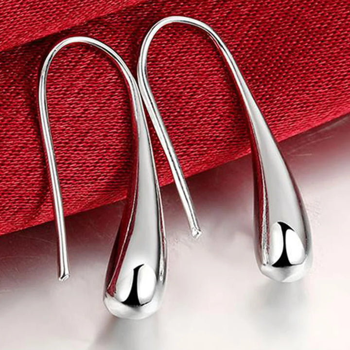 925 silver drop-shaped hoop earrings with an autumnal design
