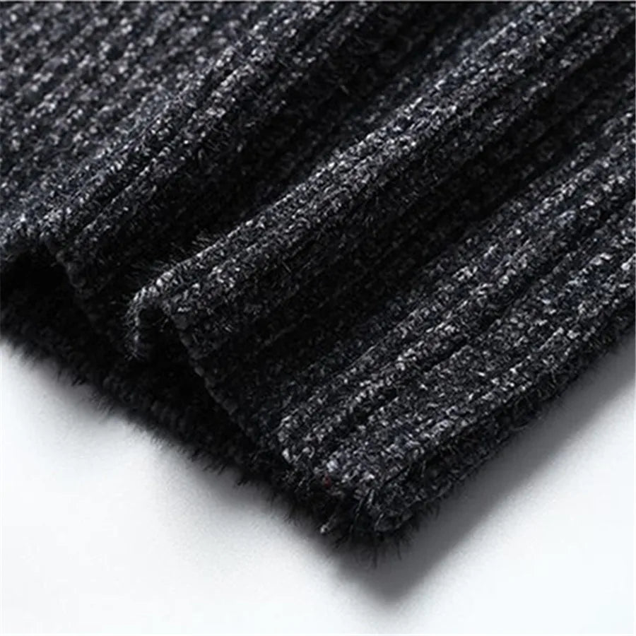 Pull en laine pour homme à col roulé, côtelé et classique, idéal pour l’automne