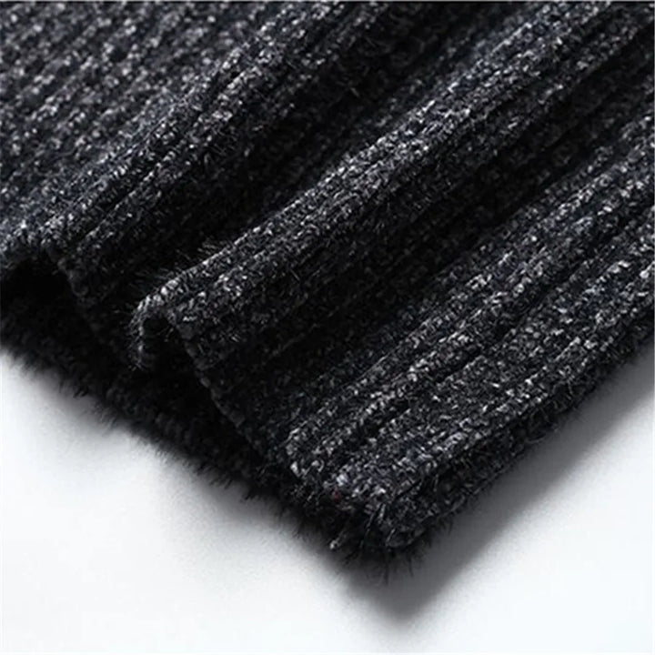 Pull en laine pour homme à col roulé, côtelé et classique, idéal pour l’automne