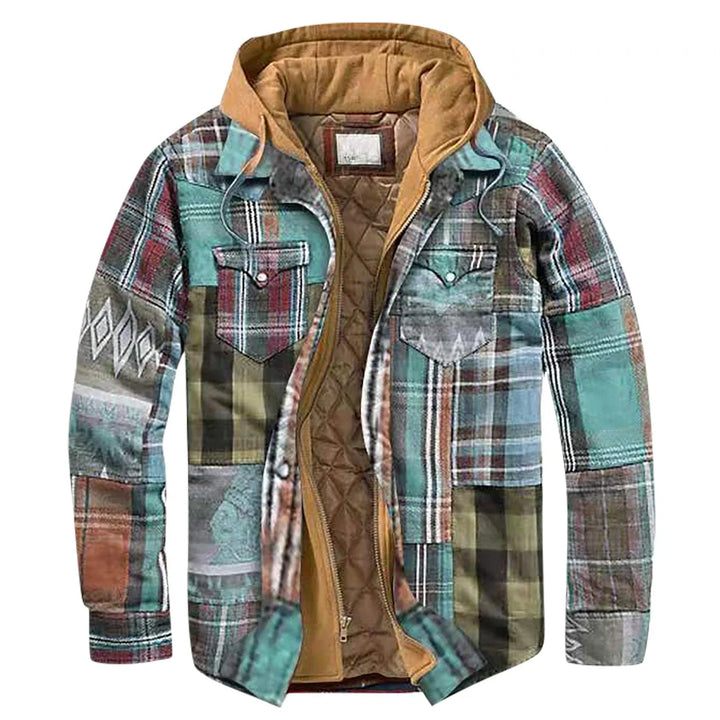 Veste chemise homme à carreaux en flanelle à capuche, surchemise doublée chaude pour l'hiver