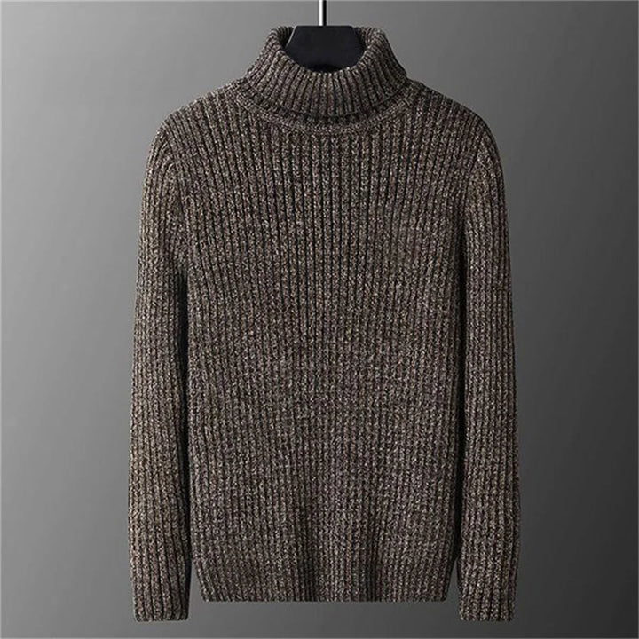 Pull en laine pour homme à col roulé, côtelé et classique, idéal pour l’automne